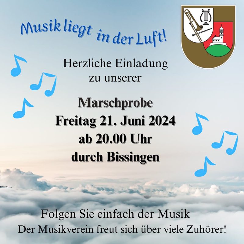 Plakat zur Marschprobe am 21. Juni 2024