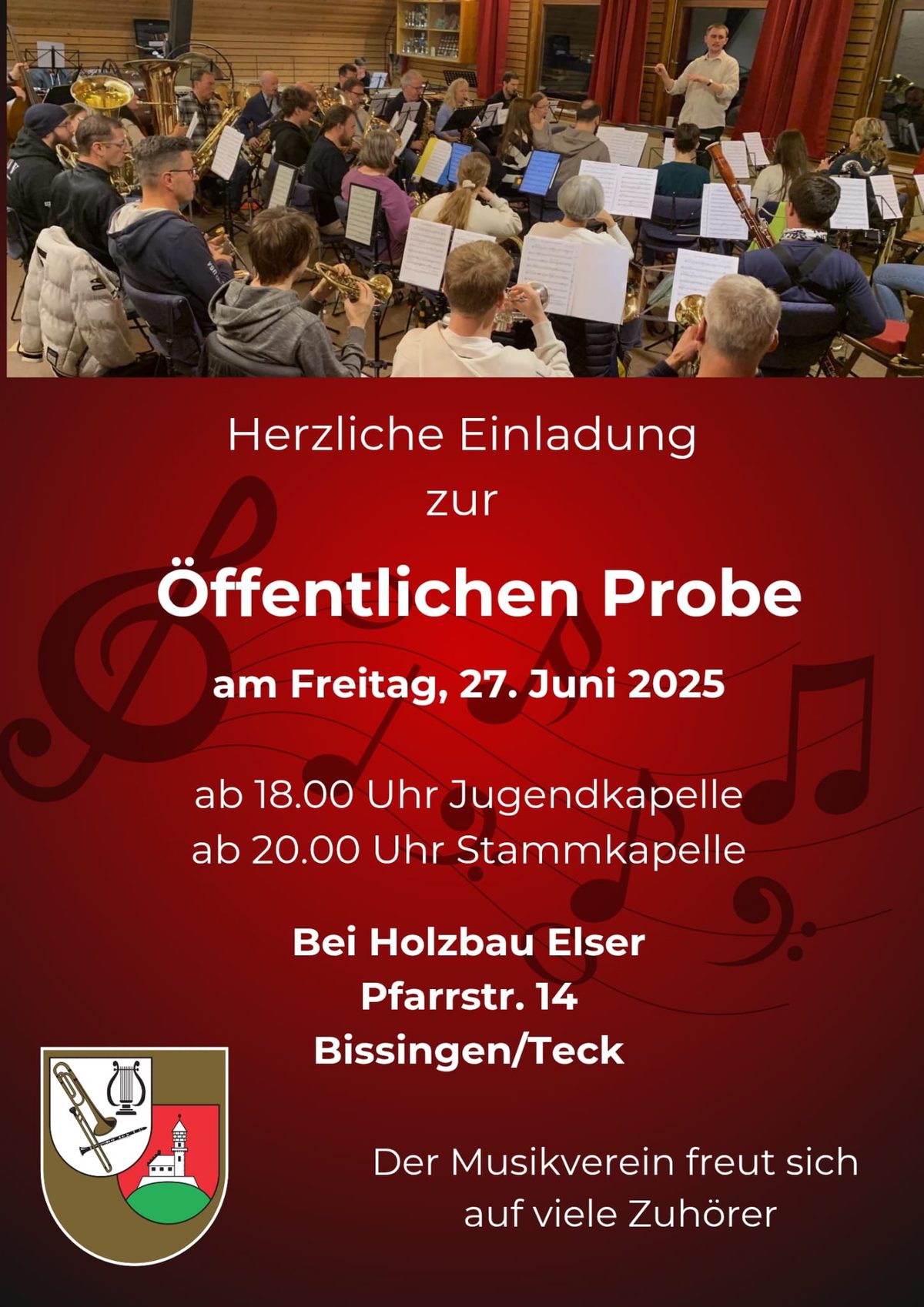 Plakat zur Öffentlichen Probe am 27. Juni 2025