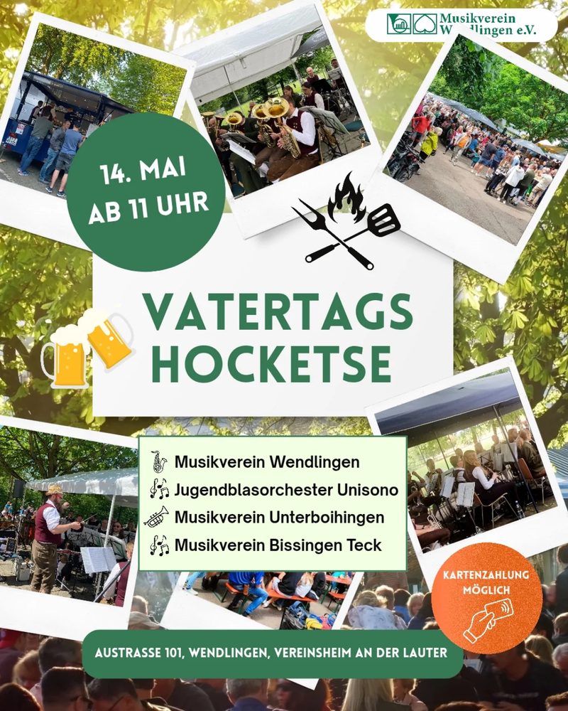 Plakat des Musikvereins Wendlingen zur Vatertagshocketse