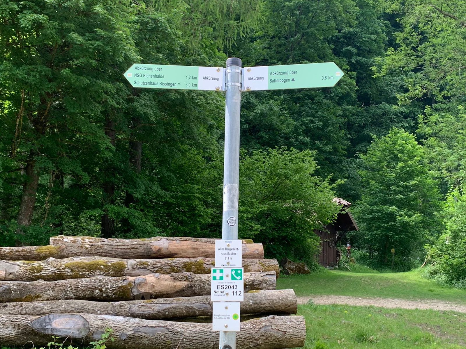 Wegweiser am Alten Bergwachthaus Rauber