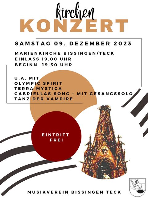 Plakat zum Kirchenkonzert 2023 mit der Marienkirche